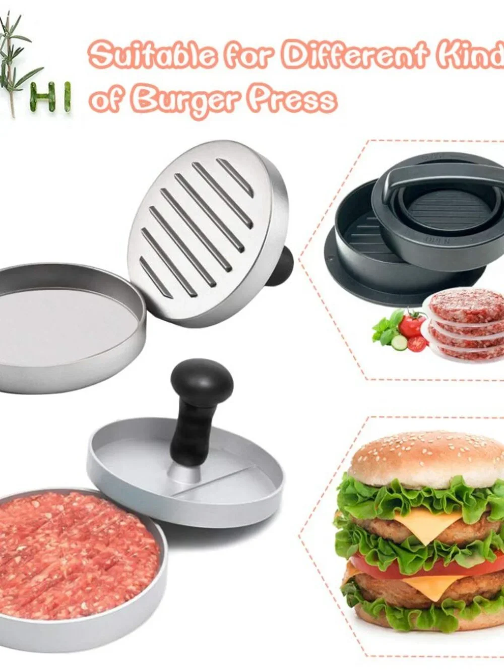 Burger Patty Paper Rounds for 4/4.5 Inch Burger Press, 200pcs 4.5inch Baking Par